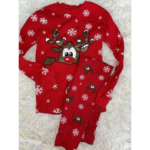 Daughter Queen kids sz. 7 two pc. Holiday reindeer pj set. Cute, grt. shape - Picture 10 of 11